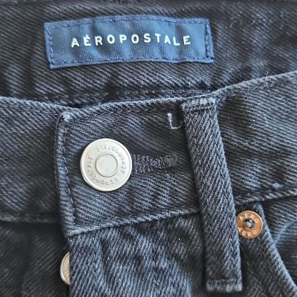 Aeropostale 90s High-Rise Cut-off Black Wash Shorts Size 00 - Picture 8 of 9
